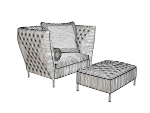 saba italia armchair 3D Model