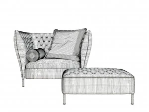 saba italia armchair 3D Model