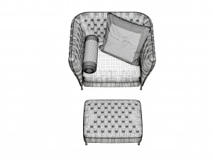 saba italia armchair 3D 模型