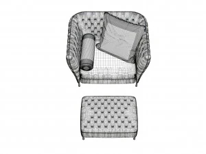 saba italia armchair 3D Model