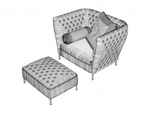 saba italia armchair 3D 模型