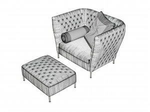saba italia armchair 3D Model