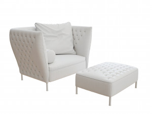 saba italia armchair 3D 模型