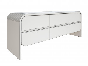 cortez natural floating dresser tv unit 3D Модель