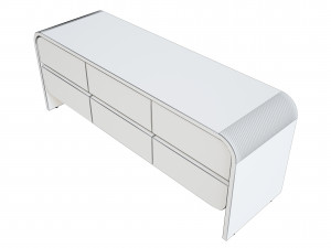 cortez natural floating dresser tv unit 3D Модель