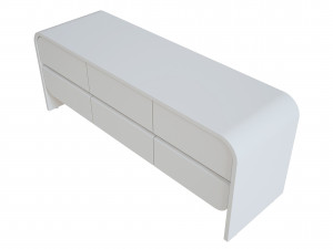 cortez natural floating dresser tv unit 3D Модель
