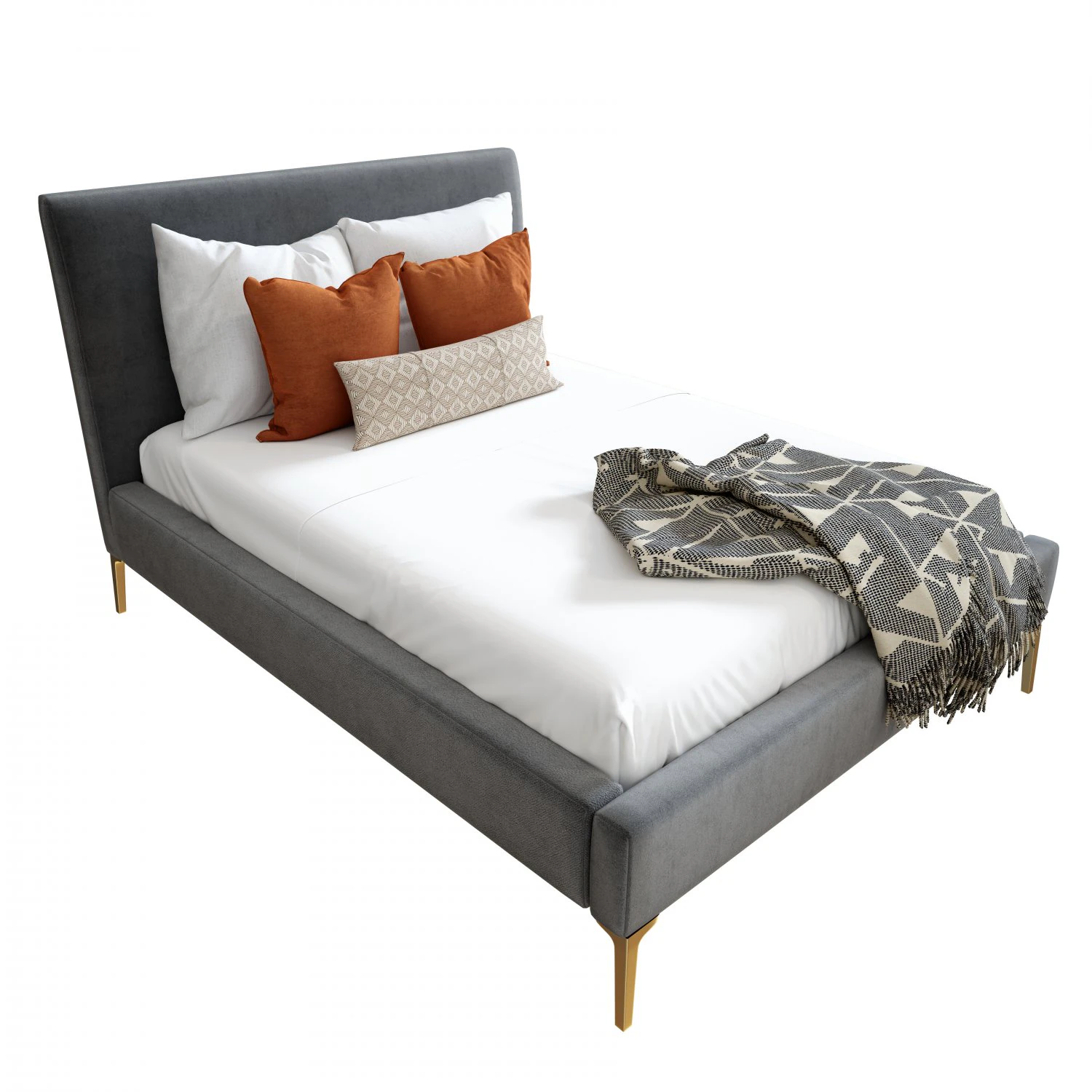 andes deco upholstered bed 3D Model .c4d .max .obj .3ds .fbx .stl .blend 