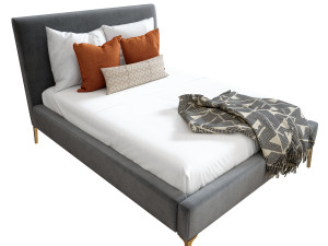 andes deco upholstered bed Modelo 3D