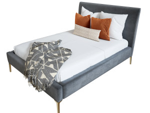 andes deco upholstered bed Modelo 3D
