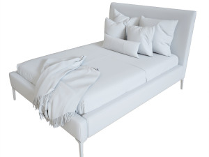 andes deco upholstered bed Modelo 3D