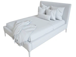 andes deco upholstered bed 3D Model