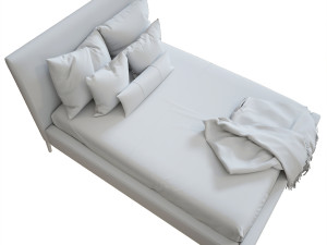 andes deco upholstered bed Modelo 3D