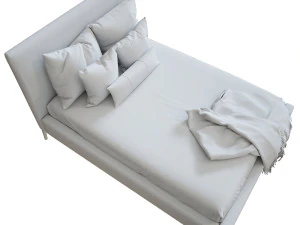 andes deco upholstered bed 3D Model