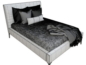 andes deco upholstered bed Modelo 3D