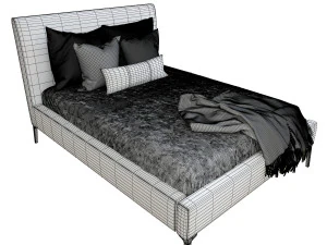 andes deco upholstered bed 3D Model