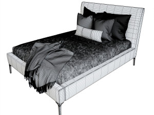 andes deco upholstered bed Modelo 3D