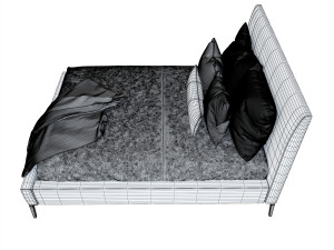 andes deco upholstered bed Modelo 3D