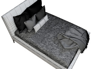 andes deco upholstered bed Modelo 3D