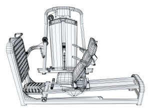 leg extension machine 3D 模型