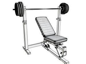 上斜卧推 3D 模型