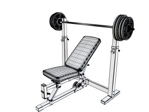 incline bench press 3D Model