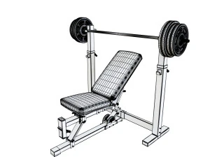 上斜卧推 3D 模型