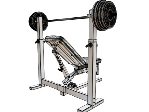 incline bench press 3D Model