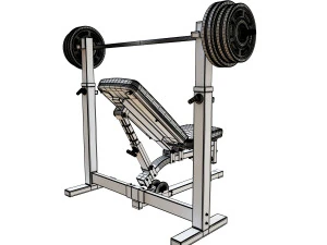 上斜卧推 3D 模型