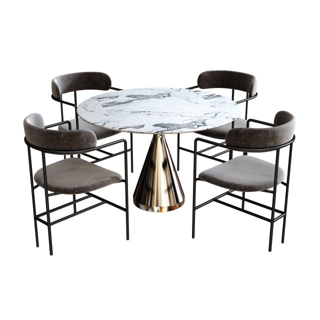 dining set 3D Model .c4d .max .obj .3ds .fbx .stl .blend