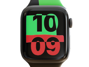 apple watch series 6 black unity sport band 3D मॉडल