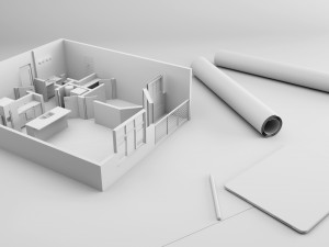 house with architecture drawing sheet 3D Model