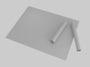 house with architecture drawing sheet 3D Model