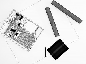 house with architecture drawing sheet 3D Model