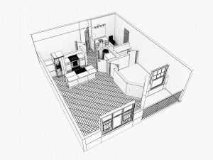 house with architecture drawing sheet 3D Model