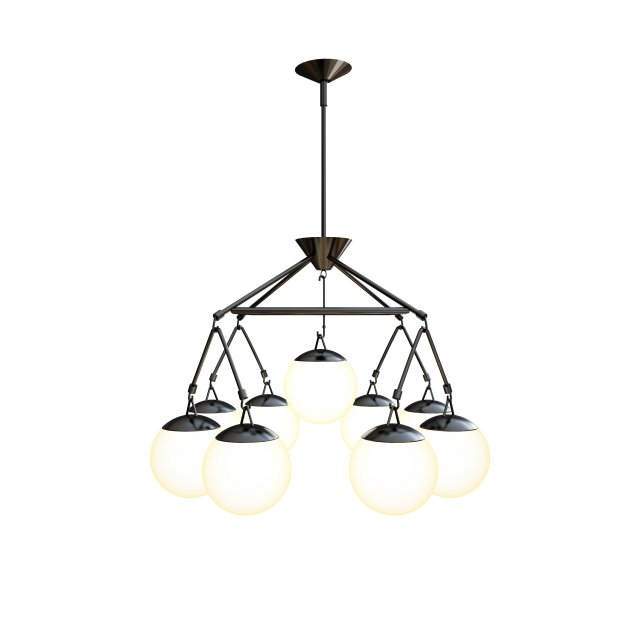 hooked globe chandelier Model 3D .c4d .max .obj .3ds .fbx .stl .blend 