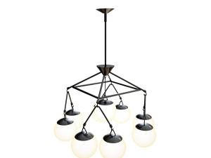 hooked globe chandelier Model 3D