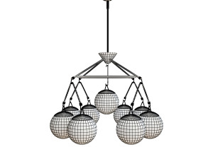 hooked globe chandelier Model 3D