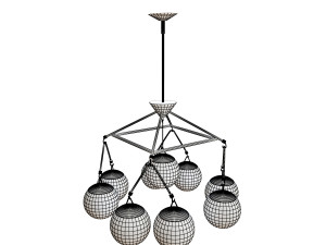 hooked globe chandelier Model 3D