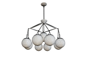 hooked globe chandelier Model 3D