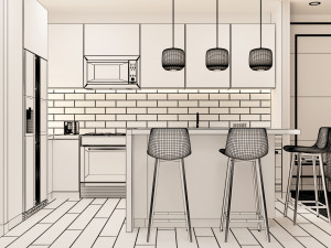 living room interior 3D 模型