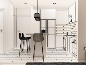 living room interior 3D 模型
