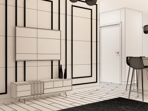 living room interior 3D 模型