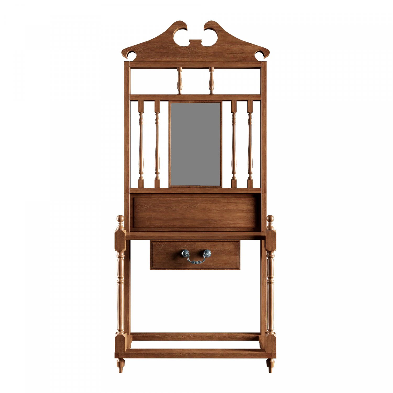 antique console table with wood frame mirror 3D Model .c4d .max .obj .3ds .fbx .stl .blend