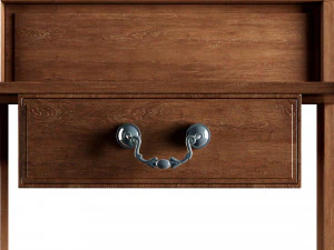 antique console table with wood frame mirror 3D Model
