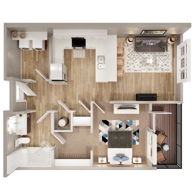 1bhk floor plan 3D मॉडल .c4d .max .obj .3ds .fbx .stl .blend 