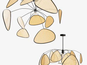 luminária pendente de vime de design Modelo 3D