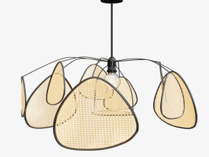 designer wicker pendant lamp Model 3D