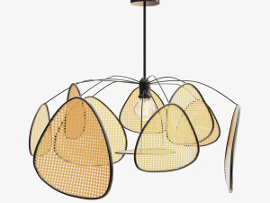 designer wicker pendant lamp Model 3D