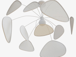 designer wicker pendant lamp Model 3D