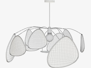 designer wicker pendant lamp Model 3D